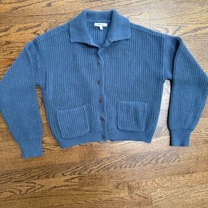 Madewell Ribbed Polo Cardigan Sweater